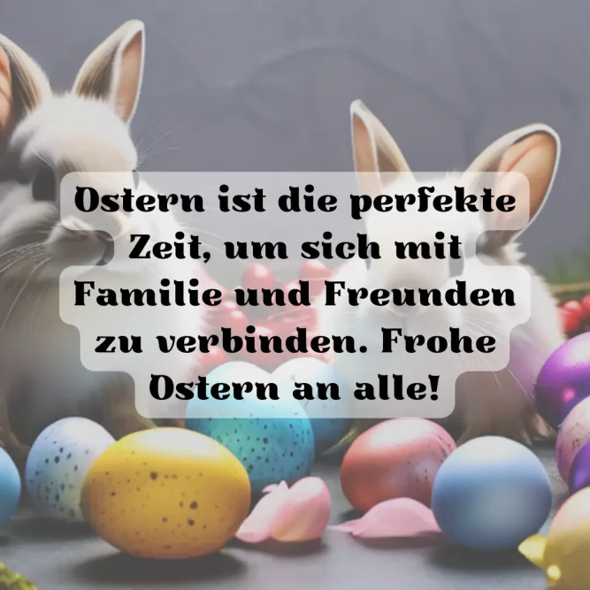 Ostern ist die perfekte Zeit, um sich mit Familie und Freunden zu verbinden. Frohe Ostern an alle!